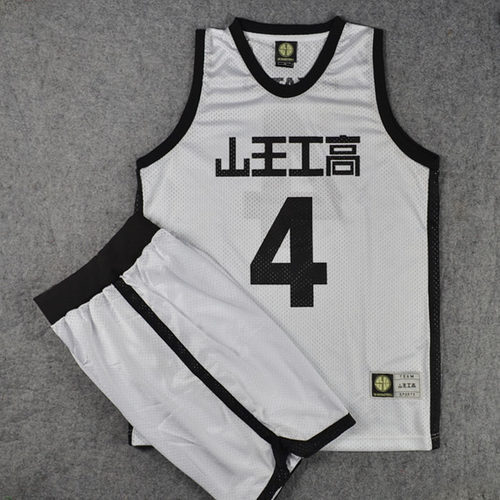 SD灌篮高手球衣队服山王工高4号深津一成篮球衣篮球服套装黑色