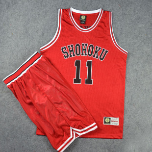 SD灌籃高手球衣隊服湘北11號流川楓籃球衣背心籃球服套裝 訓練紅色