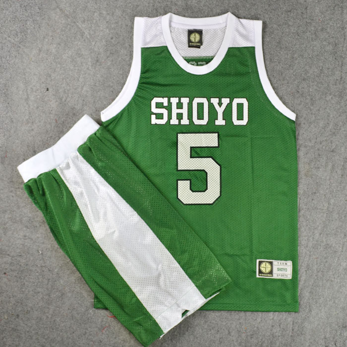 灌篮高手球衣队服翔阳5号花形透篮球衣背心篮球服套装训练服绿色