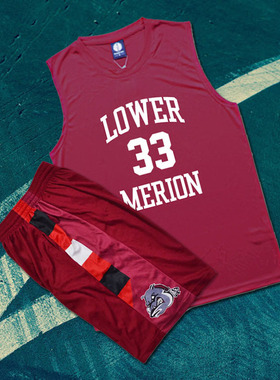 定制LOWER MERION篮球服套装男女斗者速干篮球衣比赛队服球衣训练