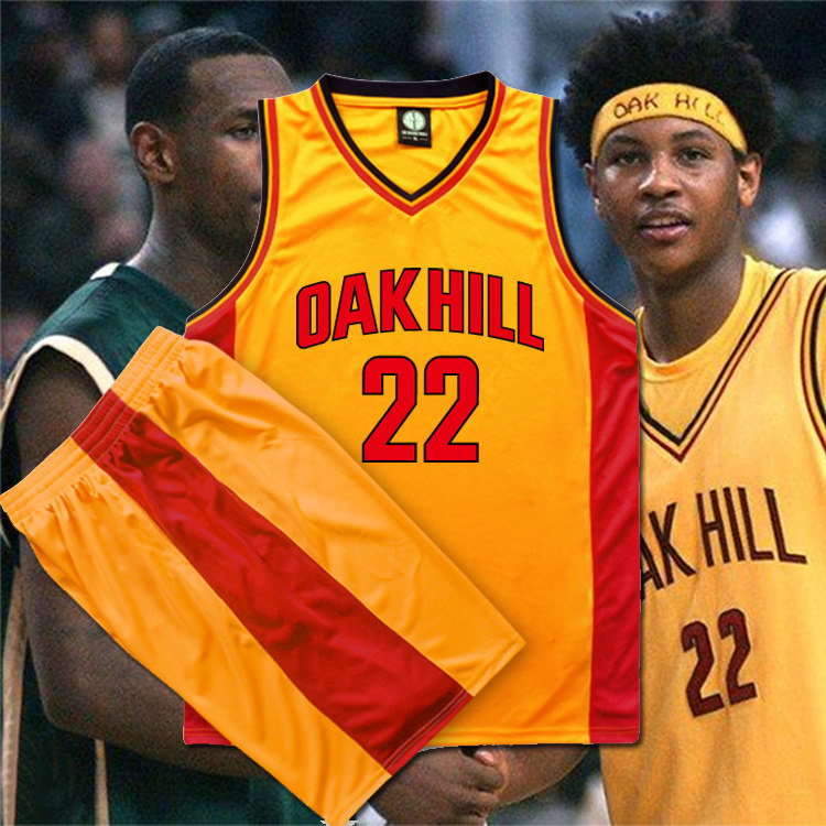 比赛服橡树山高中安东尼男女篮球服套装篮球衣训练服队服订做定制