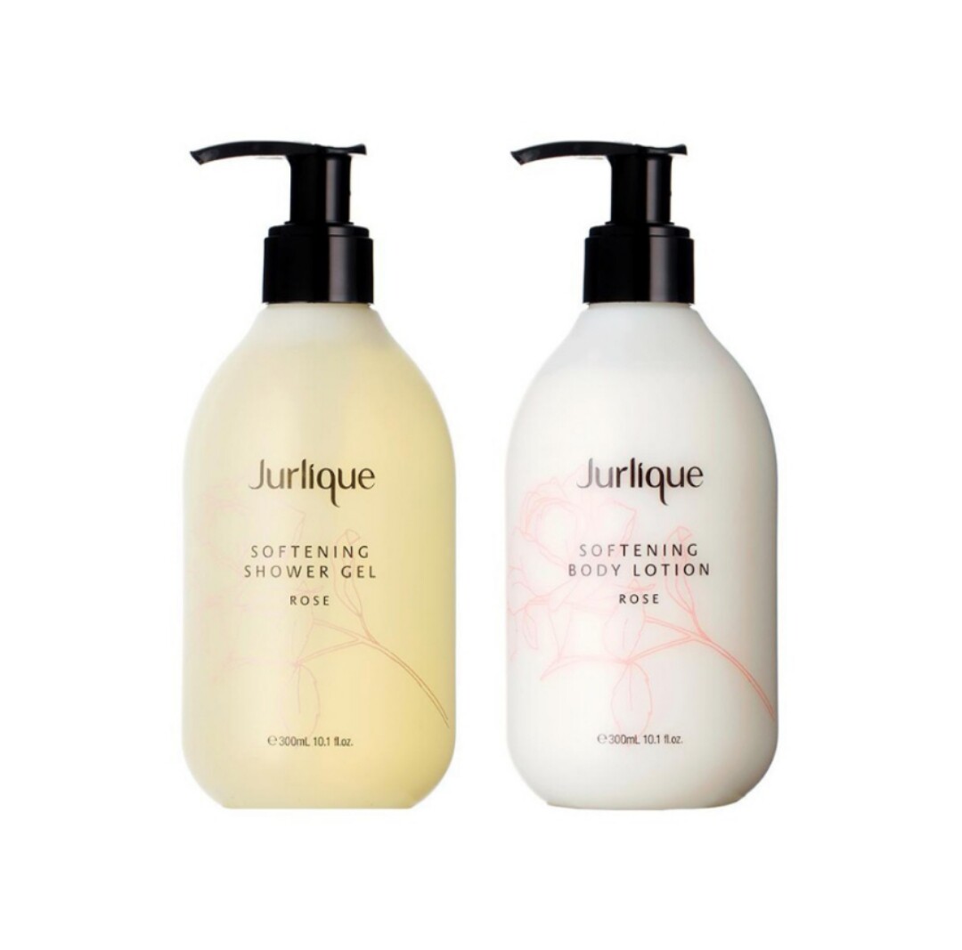 正品保证Jurlique茱莉蔻 玫瑰沐浴露身体乳两件套 300ml *2瓶