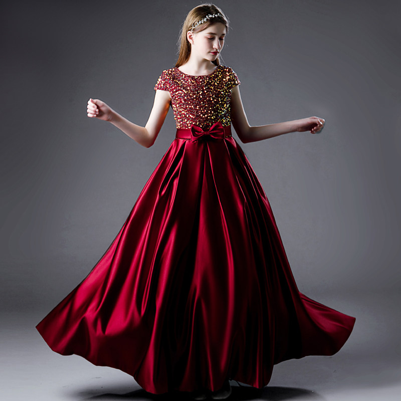 女大童小提琴音乐会合唱乐团独唱公主裙儿童钢琴考级主持人晚礼服