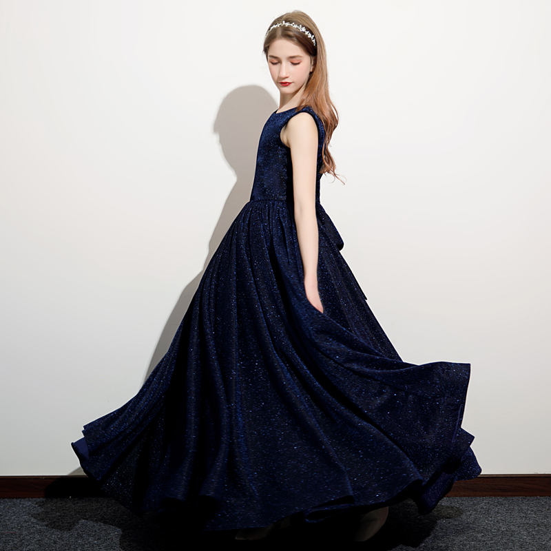 儿童生日宴会闪亮片小提琴晚礼服