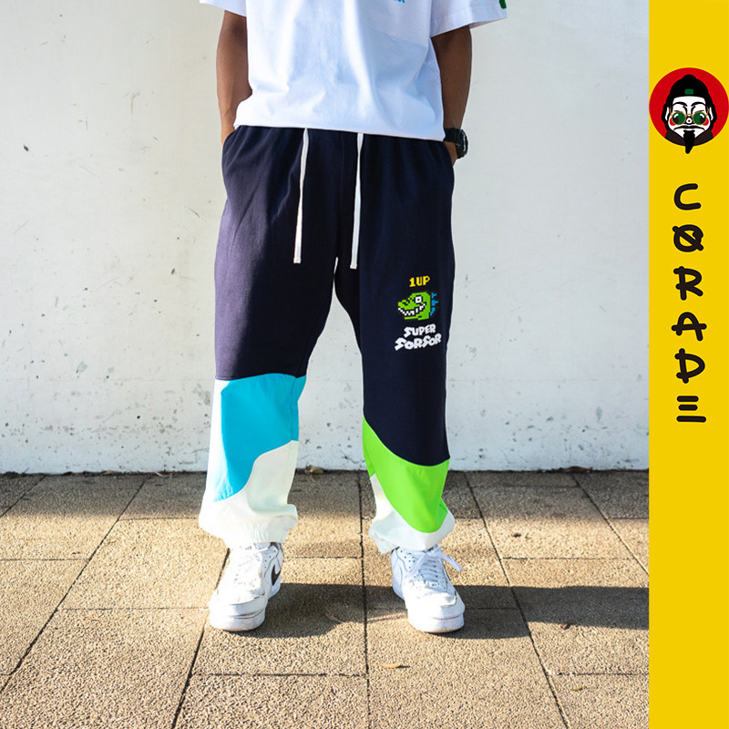 恐龙四格漫画休闲裤原创情侣