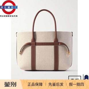 PIANA LORO 皮革边饰帆布小号手提包 伦敦 英伦代购 包邮 2女新款