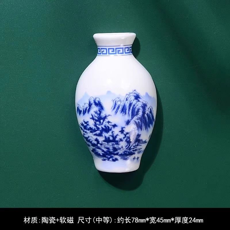新款花瓶景德镇旅游冰箱贴3d创意纪念磁性贴江西陶瓷瓷都磁吸文创