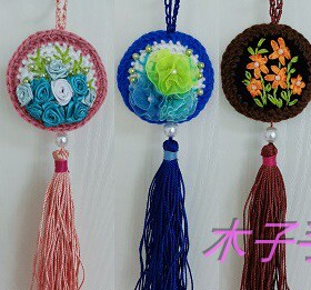 木子手作成品 钩编毛线薰衣草香包 洋甘菊蒲公英挂件 车包挂饰