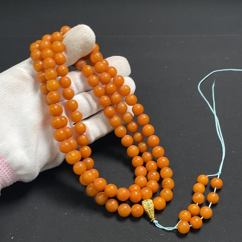 蜜蜡圆珠手串项链8.5MM45.6克