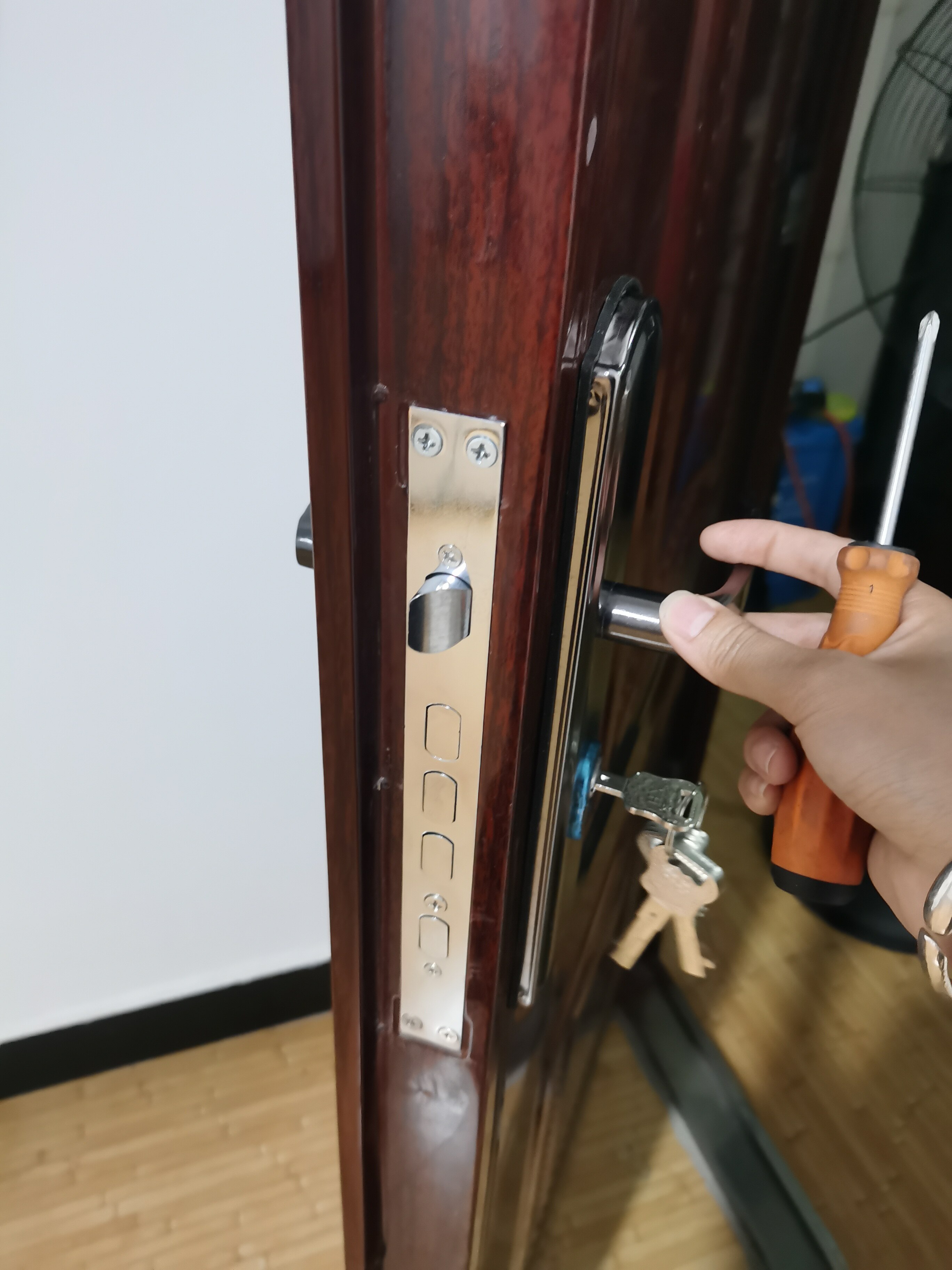 防盗门入户门大门锁体单活双活双快防插大门锁体执手锁体