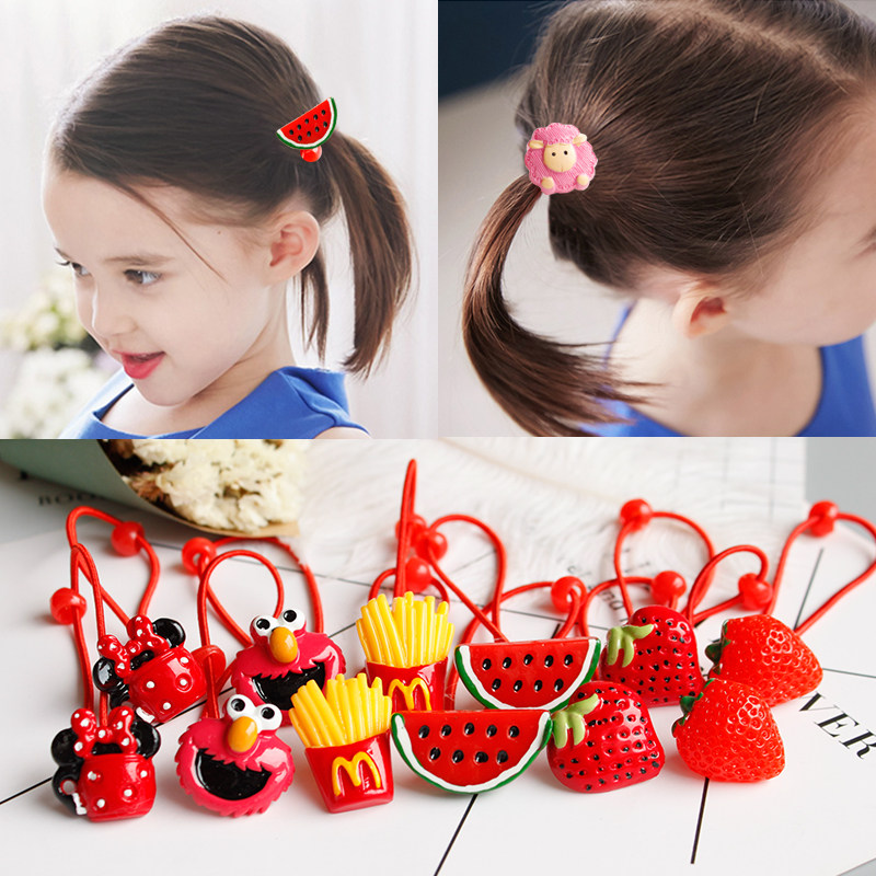 韩版环保韩国可爱彩绘树脂儿童发饰卡通女童头饰宝宝发绳头绳发圈