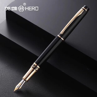 英雄钢笔1021金属杆重手感大明尖铱金笔美工弯头弯尖书法练字