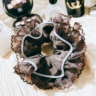 韩国进口东大门波点欧根纱韩剧同款 jisoo巧克力大肠发圈皮筋头绳