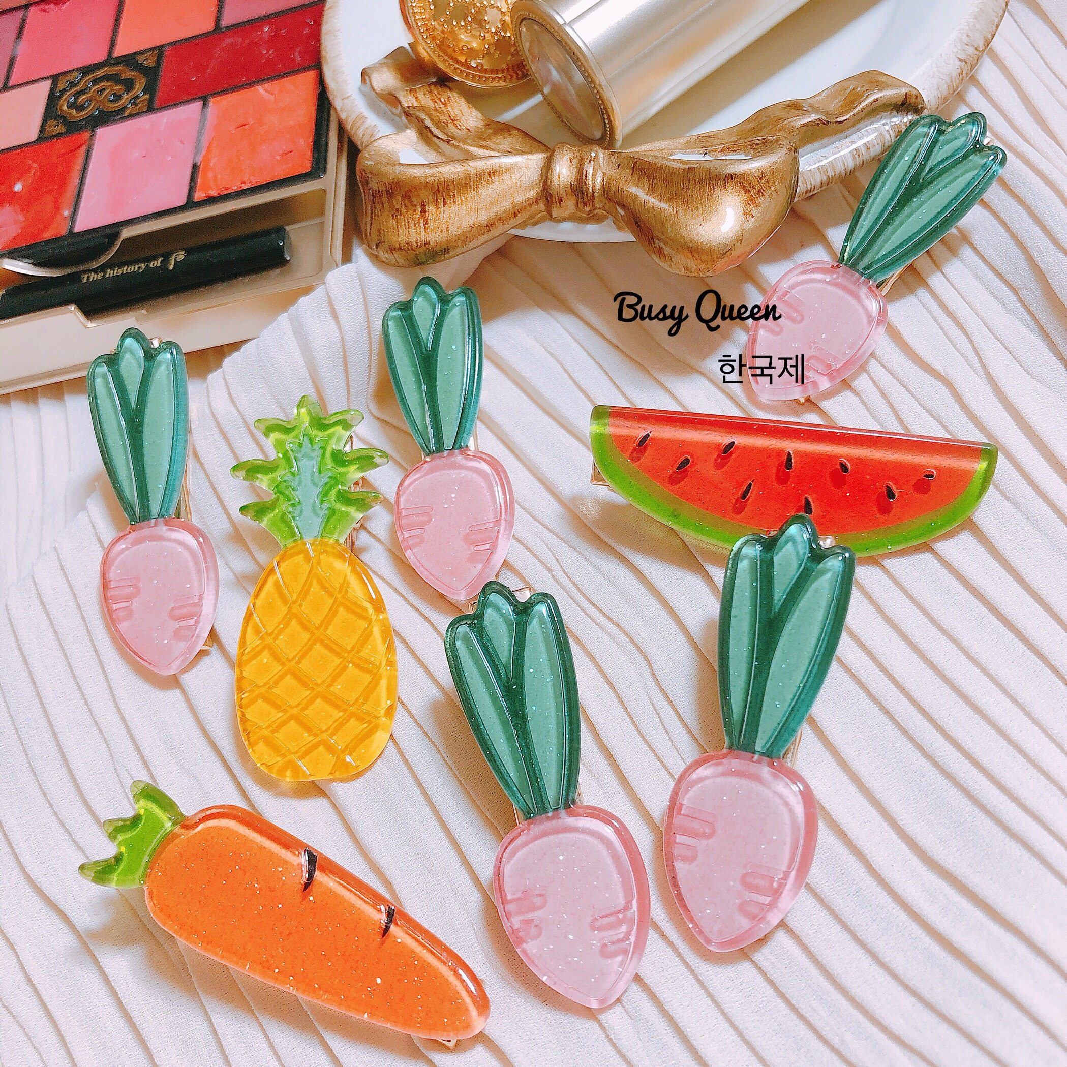 我喜欢你顾胜男赵露思同款韩国东大门菠萝胡萝卜发夹边夹刘海夹