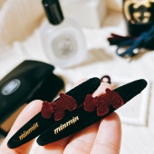 韩国进口东大门丝绒简约小狗少女心碎发夹边夹刘海夹