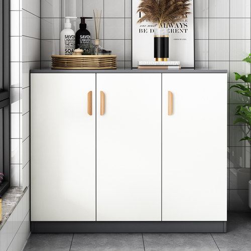 阳台储物柜矮柜收纳柜置物柜防晒防水定制一体靠墙飘窗杂物鞋柜子