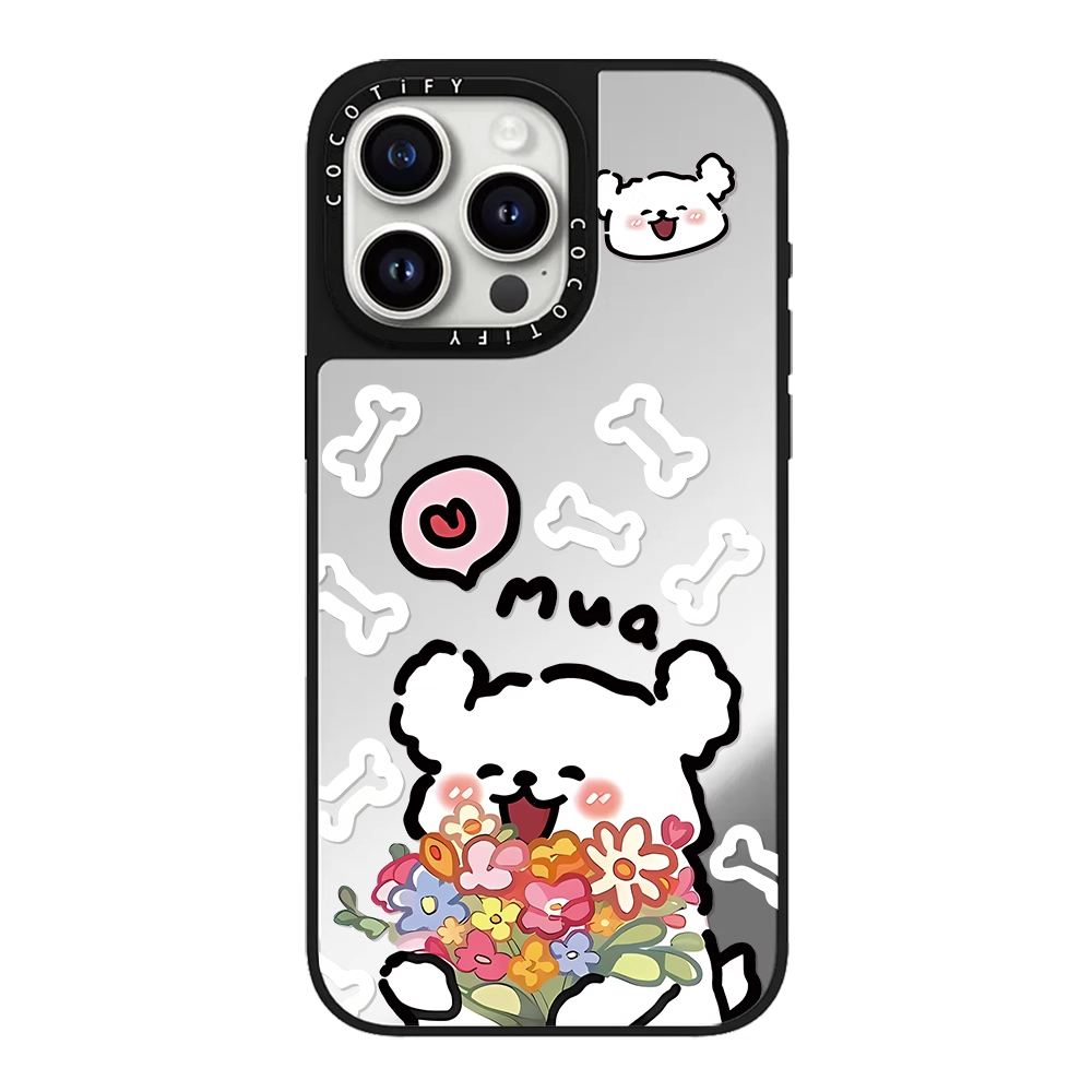 CASE适用苹果17iPhone14plus15镜面13promax16磁吸可爱开心小狗手机壳12软边防摔11新款高级感xr男女保护套