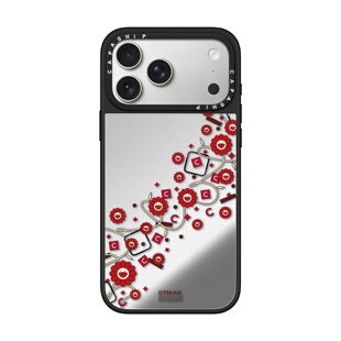 CASE适用苹果17iPhone14plus15镜面13promax16磁吸Magsafe新年红花手机壳12软边防摔11新款 高级感x男女保护套