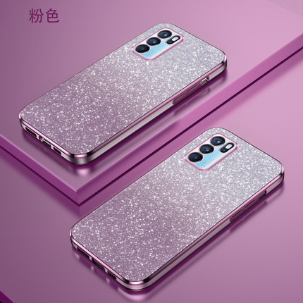 OPPOReno5手机壳新款Reno3渐变闪粉reno2防摔高级感reno7时尚se适用全包reno4高级感reno6pro电镀5k2z保护套