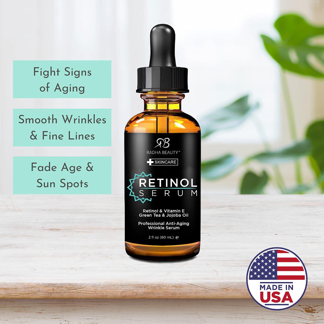 美国Radha Beauty a醇精华视黄醇提亮肤色抗老淡纹提拉紧致60ml