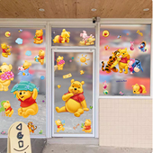 小熊维尼WinniethePooh玻璃瓷砖卫生间防水装 饰无胶吸附贴纸静电