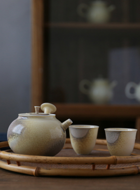 手工薄胎蛋壳草木灰窑变釉茶壶 小品壶茶具茶器 守朴良器