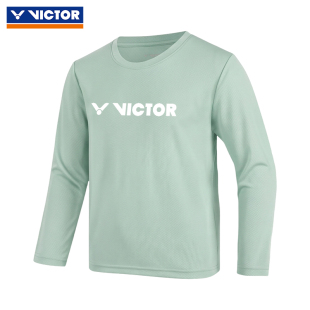 VICTOR威克多羽毛球服胜利儿童款吸湿排汗透气针织长袖T恤T-67100