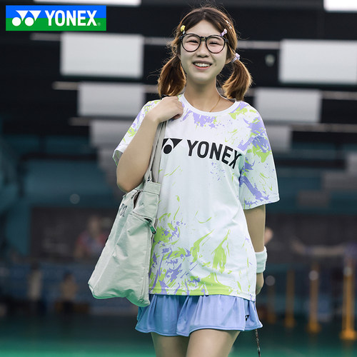 YONEX尤尼克斯YY羽毛球服男女运动短袖T恤透气115145BCR