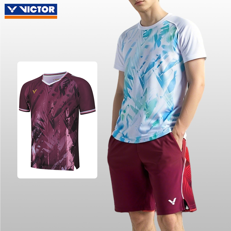 胜利羽毛球服男女短袖T恤