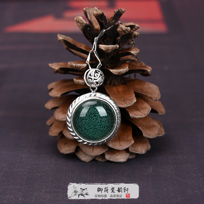 精品青瓷釉滴吊坠925银项链