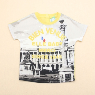 童装 ELLE专柜正品 男童韩版 个性 潮T恤60045 超值清仓 短袖 夏新款