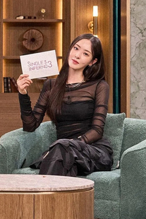 单身即地狱4李多熙同款 打底t恤辣妹个性 上衣罩衫 女 透视网纱修身