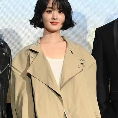 赵丽颖同款短款工装风衣小个子女