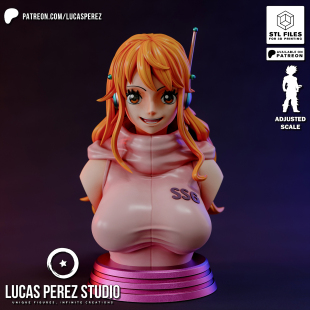 《航海王》娜美(半身像) LucasPerez版 已分件 3D模型Stl文件