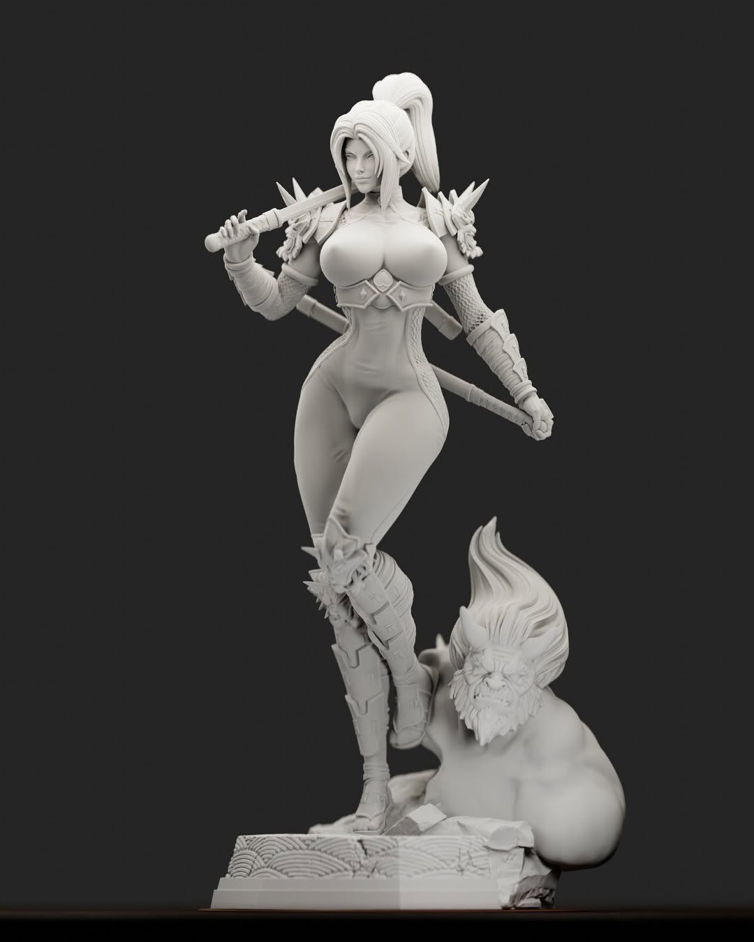 《灵魂能力》塔姬(双体含支撑) 3Dmoonn版 已分件 3D模型Stl文件