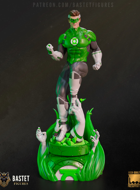 DC超级英雄 绿灯侠(含支撑) Bastet版 已分件 3D模型Stl文件