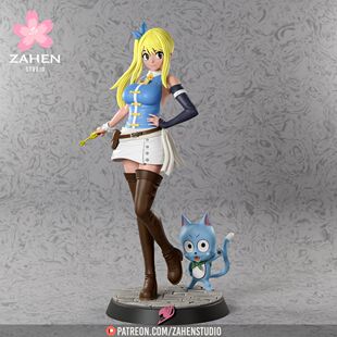 《妖精的尾巴》露西·哈特菲利亚(三体版) 已分件 3D模型stl文件