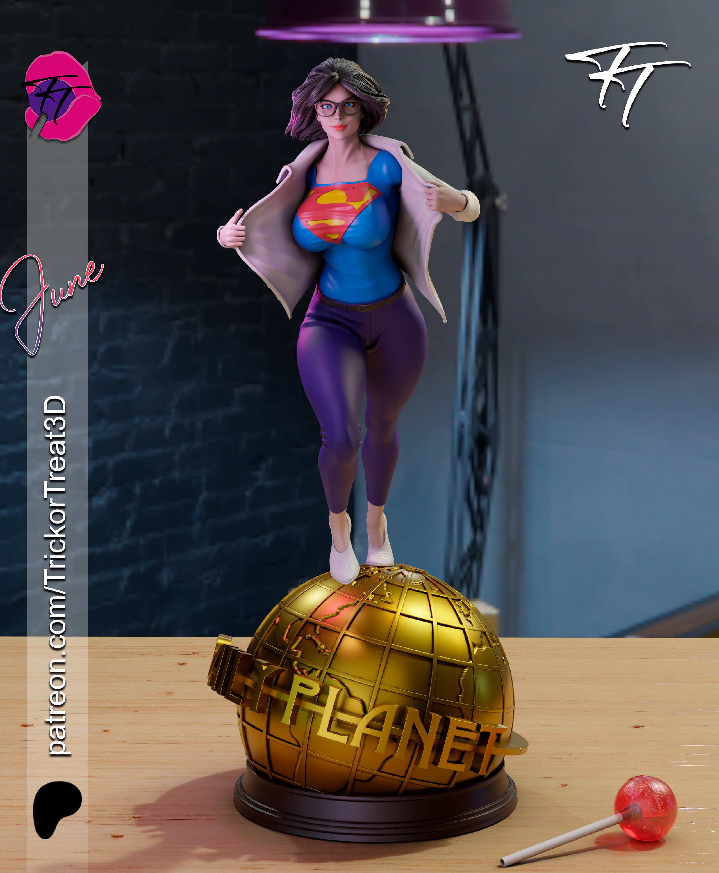 DC漫画人物 % 露易丝·莱恩(双体版) 已分件 3D模型Stl文件