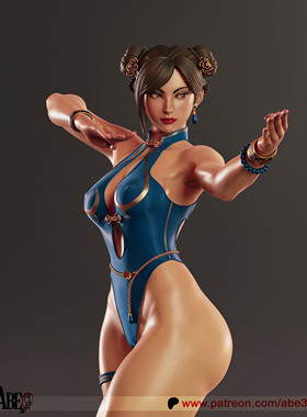 《街头霸王》春丽 Abe3d版 已分件 3D模型Stl文件