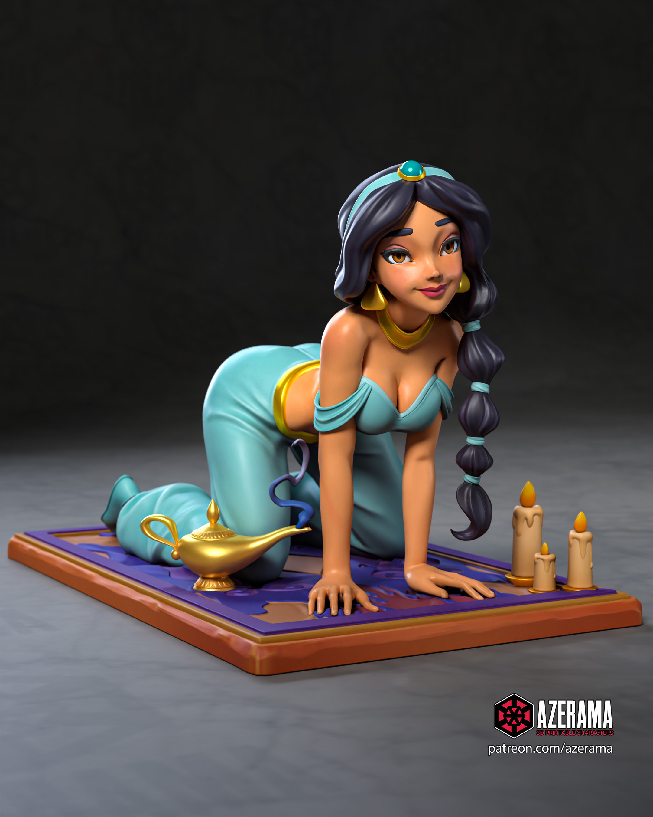 阿拉丁 茉莉公主(双体含支撑) Azerama版 &zwnj;已分件 3D模型Stl文件
