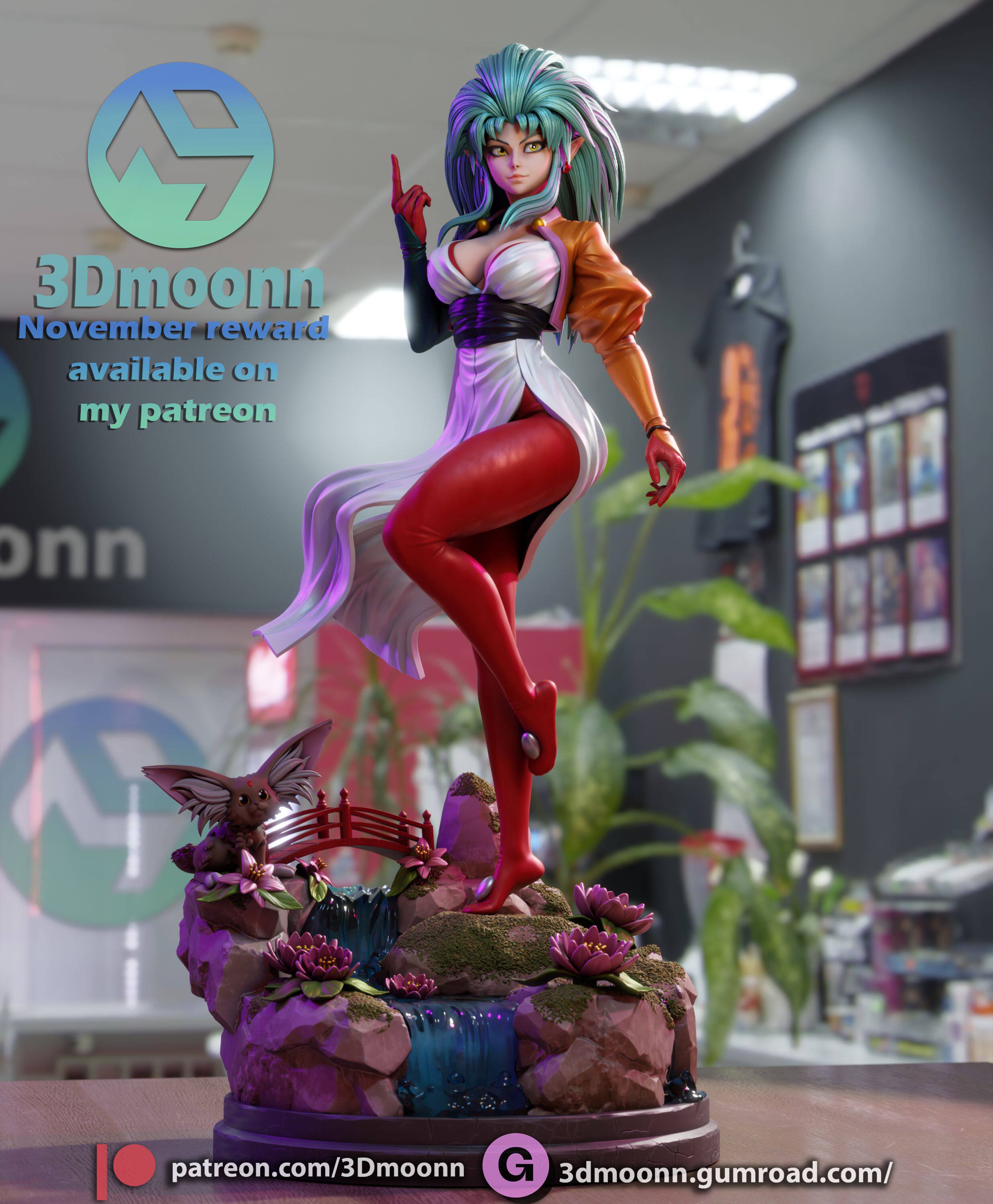 《天地无用》白眉魉呼(双体含支撑) 3Dmoonn已分件 3D模型Stl文件