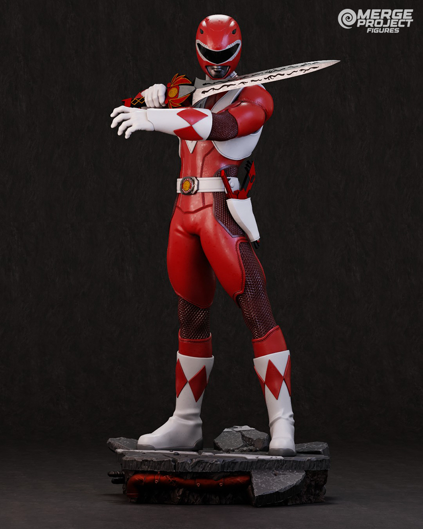 《恐龙战队》红衣战士 Merge版 已分件 3D模型Stl文件