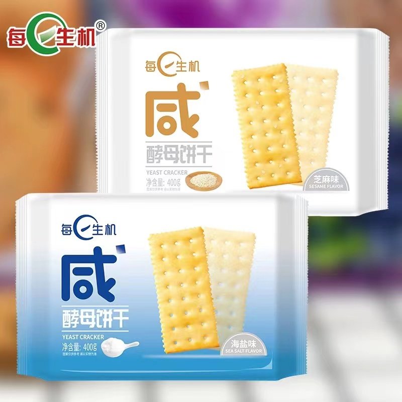 400g每日生机咸酵母饼干海盐、芝麻味