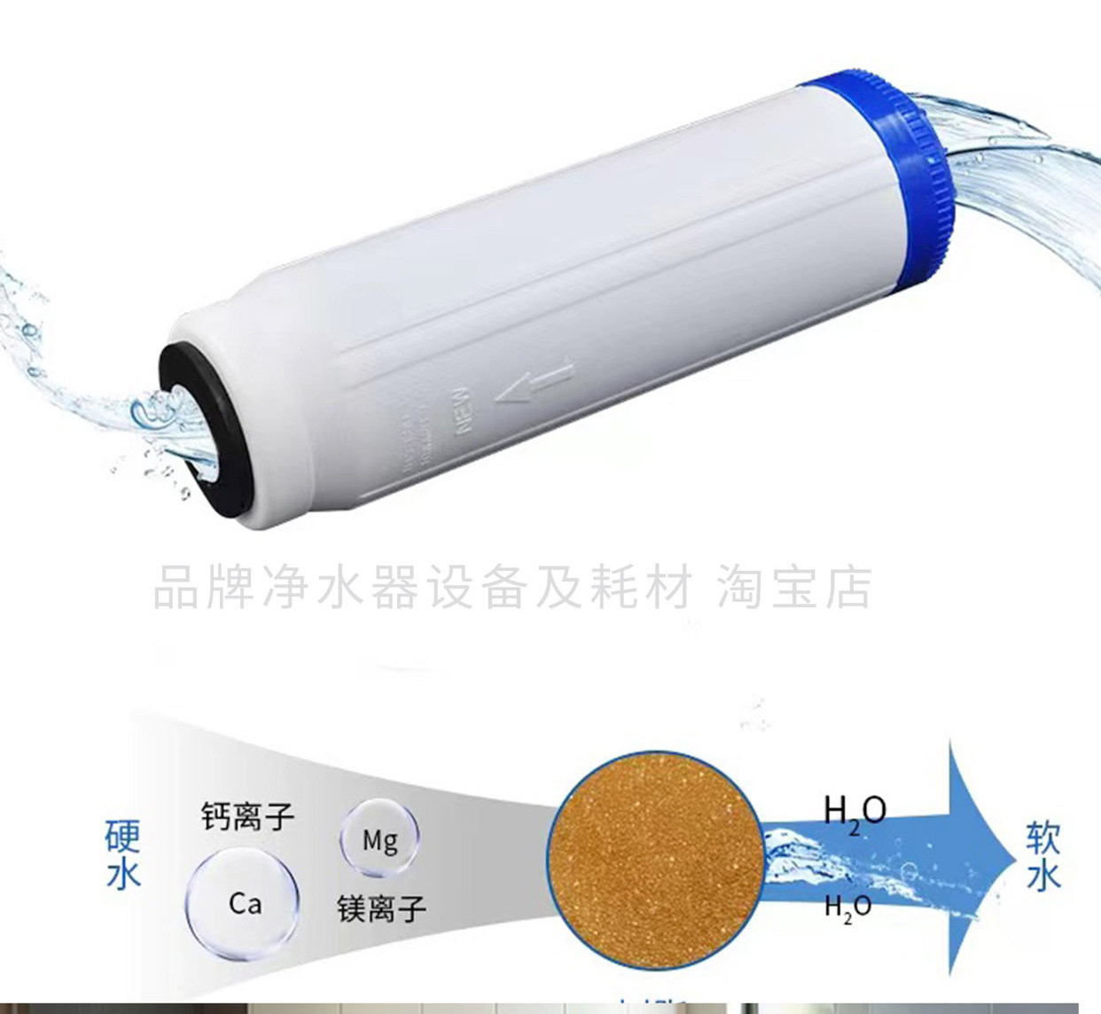 树脂滤芯净水器家用净水器10寸大白瓶滤瓶前置配件