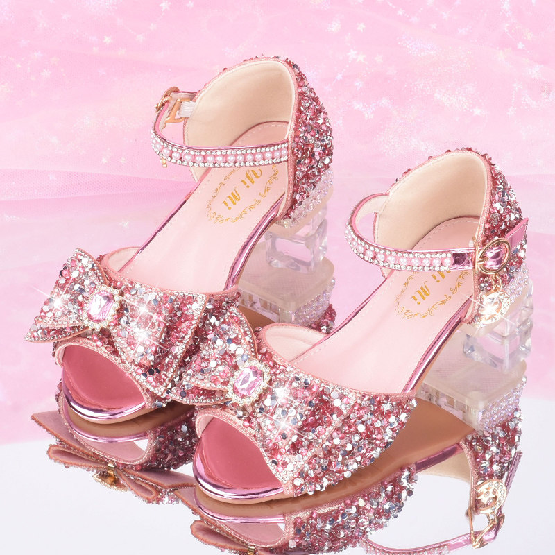 新款女童凉鞋夏季儿童公主鞋搭配礼服比赛钢琴演出鞋闪亮水晶鞋子,童鞋/婴儿鞋/亲子鞋,凉鞋,淘宝优惠券,粉丝福利购,淘宝优惠卷