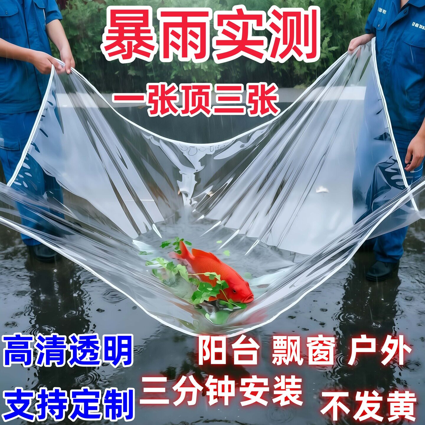 透明防雨布pvc防水布雨布塑料棚布阳台挡雨板户外遮雨布防晒篷布