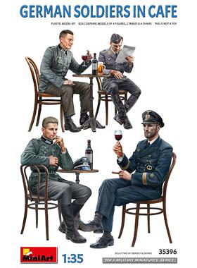 津卫模谷 Miniart 35396 1/35 喝咖啡中的德国士兵 拼装兵人模型