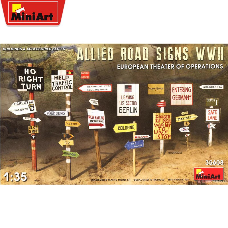 MiniArt建筑场景模型盟军的路标