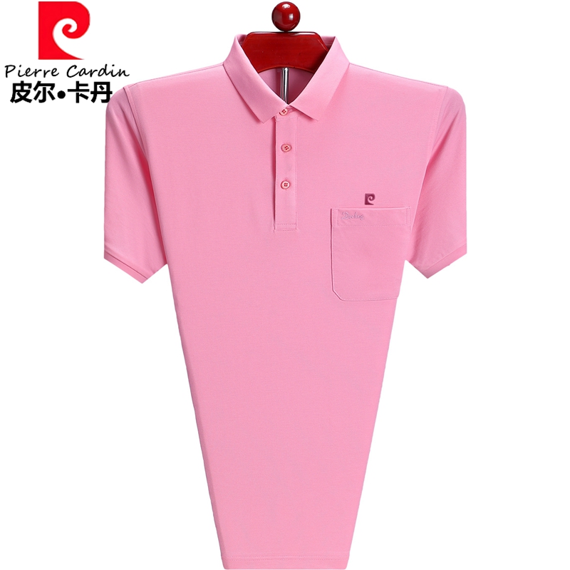 皮尔卡丹纯棉男士t恤2025新款夏季休闲中老年爸爸短袖男款polo衫