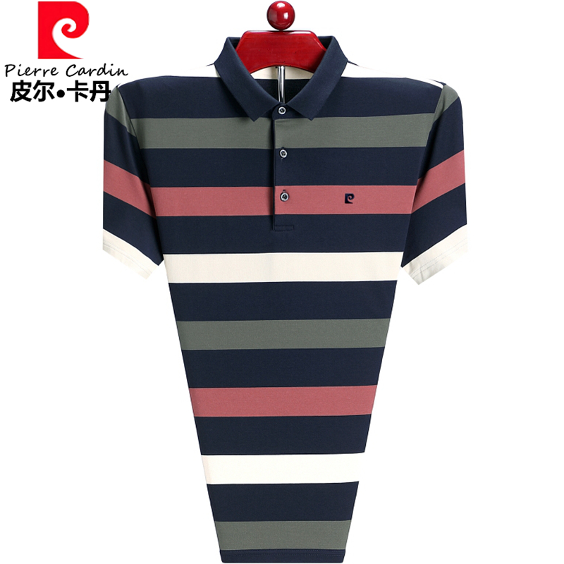 皮尔卡丹纯棉短袖t恤男2025新款夏季高端品牌中年爸爸翻领polo衫